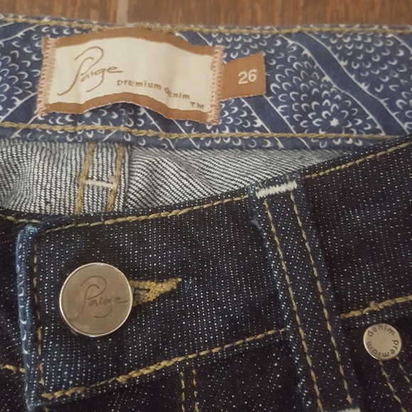 Paige Melrose Straight Leg Dark Wash Jeans - Picture 3 of 6